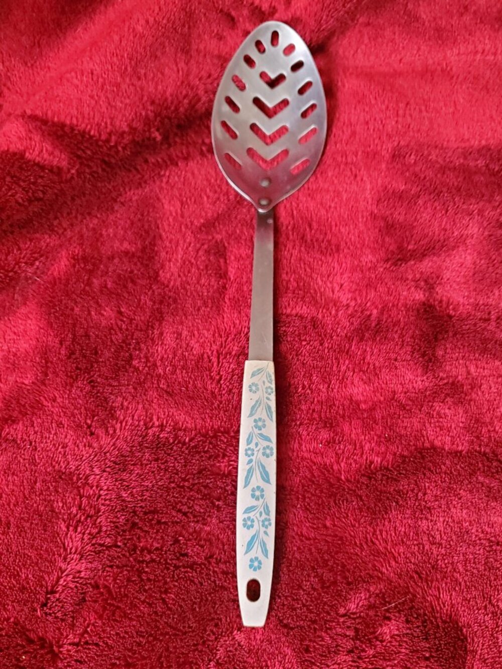 Corelle Corning Cornflower Slotted Serving Spoon Vintage Preloved